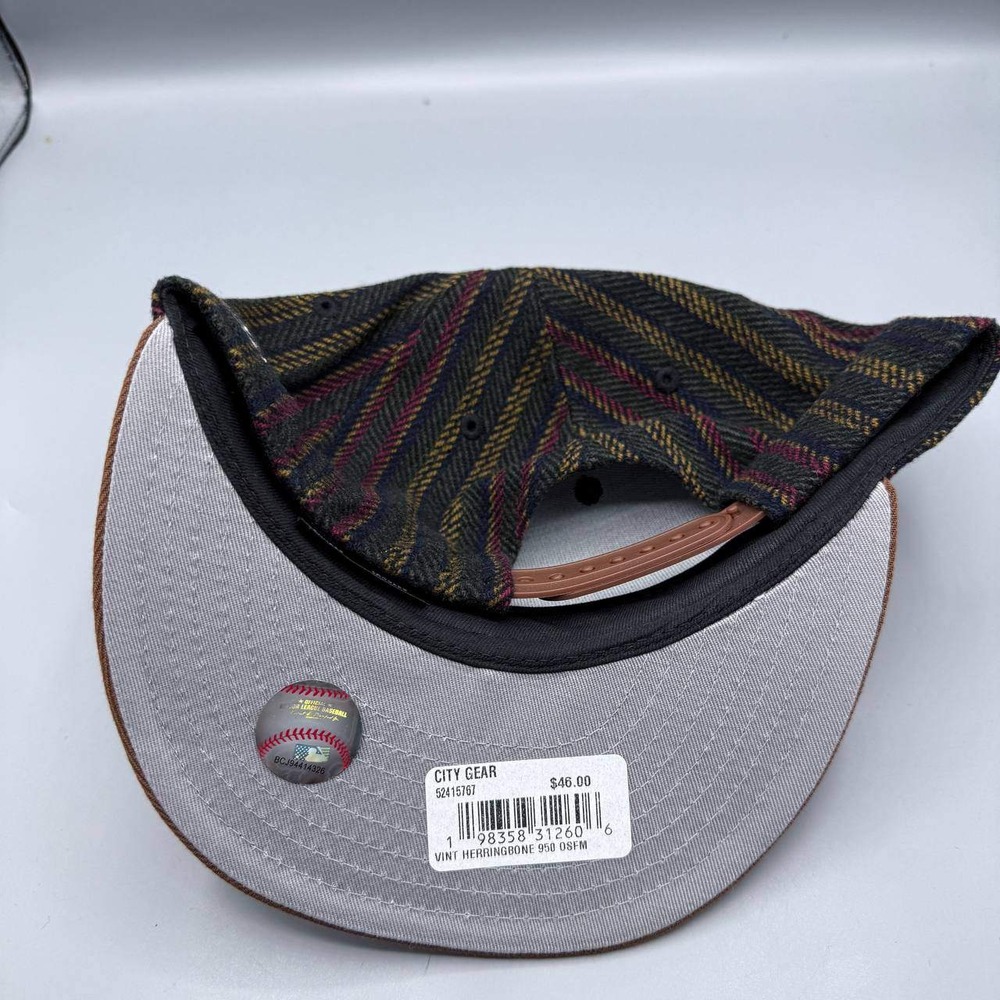 Seattle Mariners Hat Men Vintage Herringbone 9Fifty New Era Snap Back Cap New - Picture 7 of 8